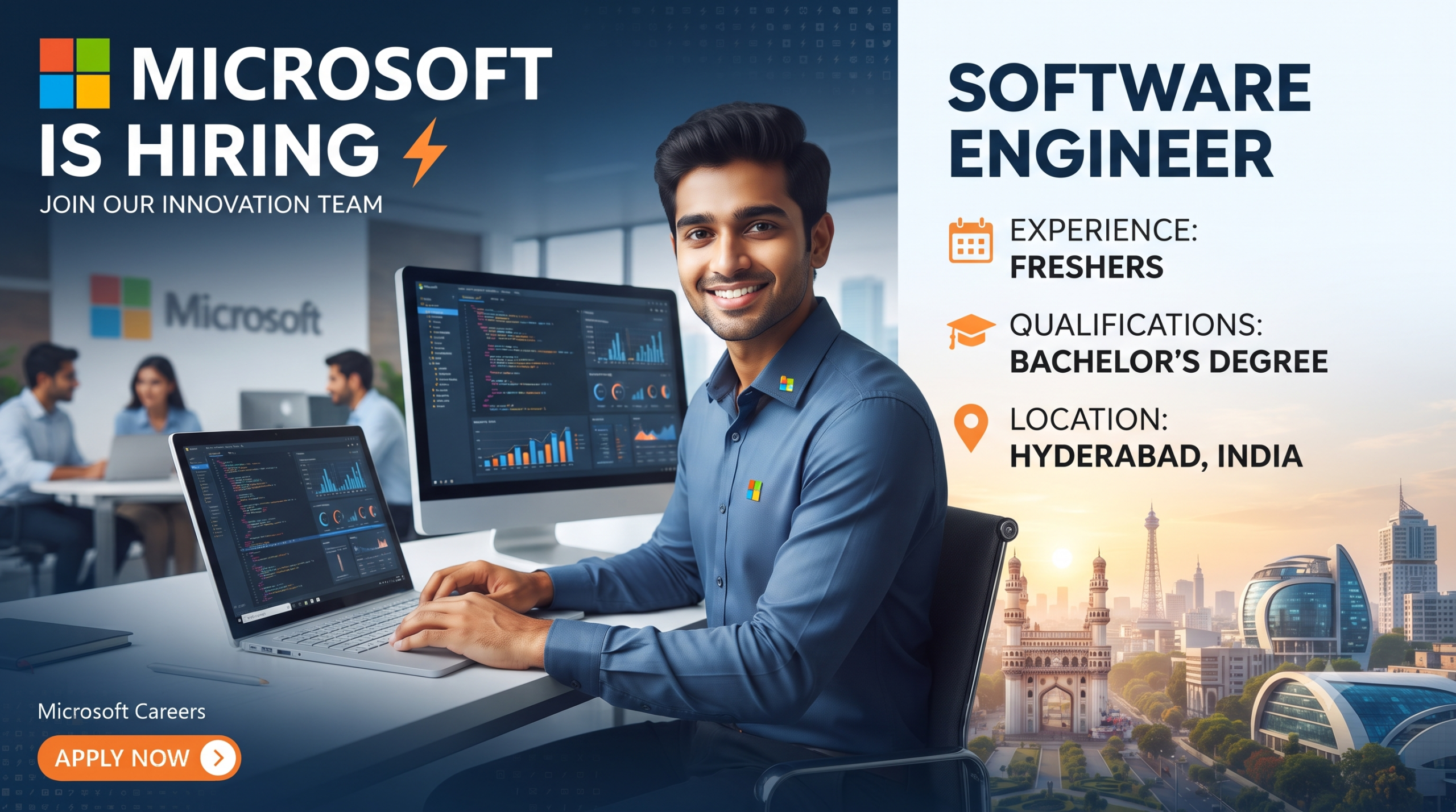 Microsoft Hiring 2026: Software Engineer | AI & Cloud | Freshers | Hyderabad