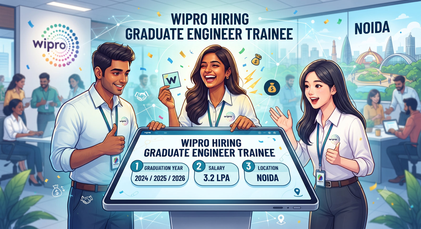 Wipro Hiring 2026: Graduate Engineer Trainee | 2024, 2025 & 2026 Batches | Noida