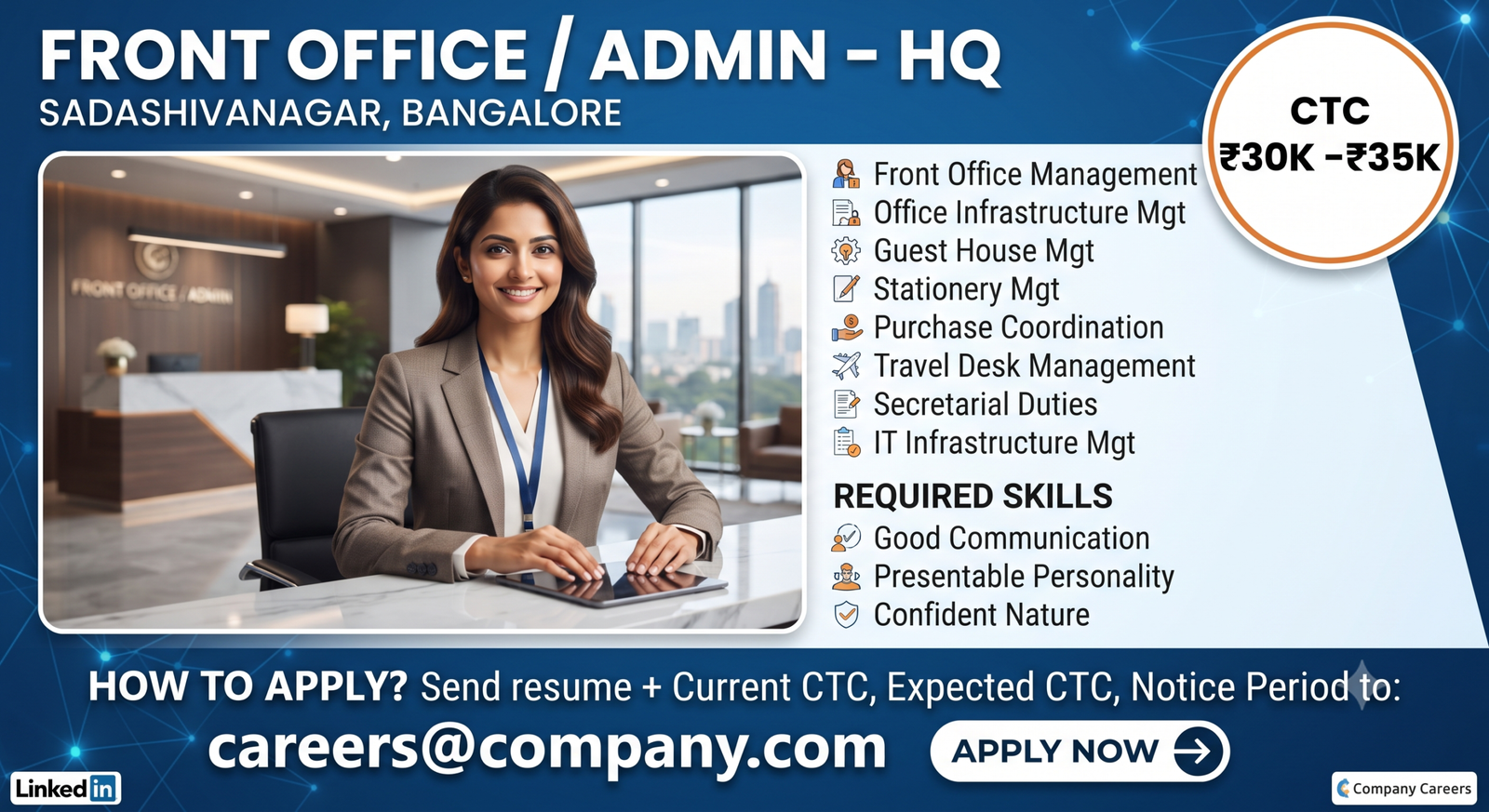 QuantumPod Technologies Hiring 2026: Front Office & Admin HQ | Sadashivanagar, Bangalore