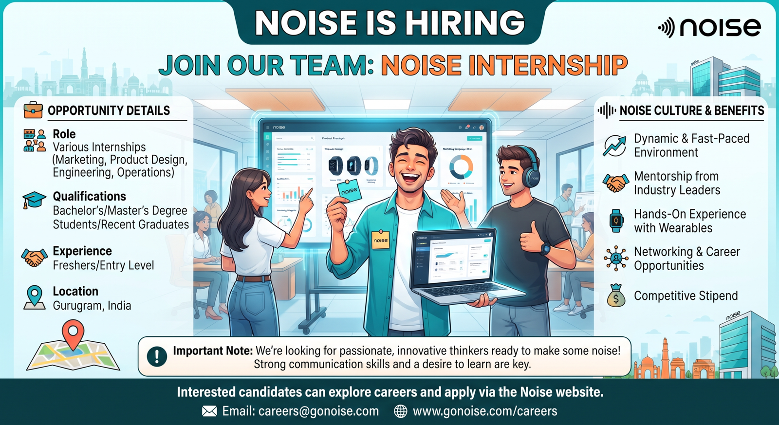 Noise Internship 2026: Product Intern (NFA) | Paid Corporate Internship | Gurugram