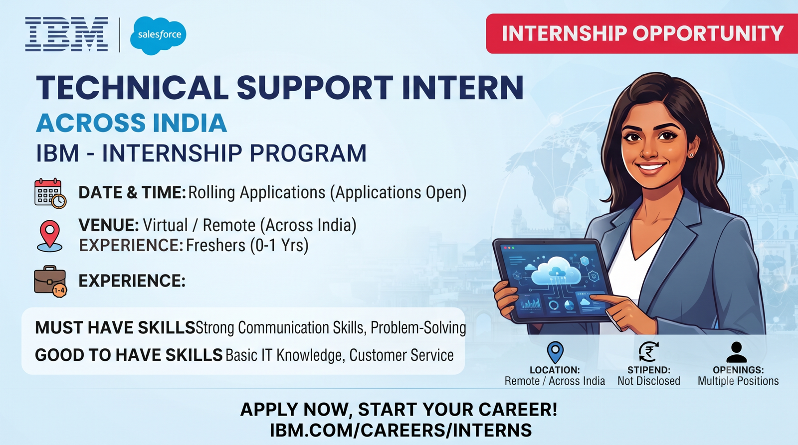 IBM Recruitment 2026: Technical Support Intern for Freshers | Across India