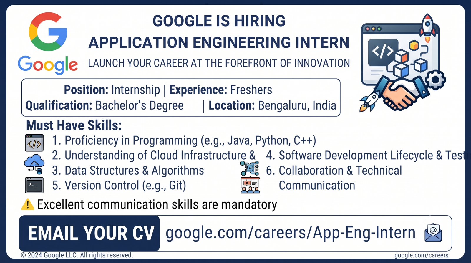 Google Recruitment 2026: Application Engineering Intern (Summer 2027) | Bengaluru