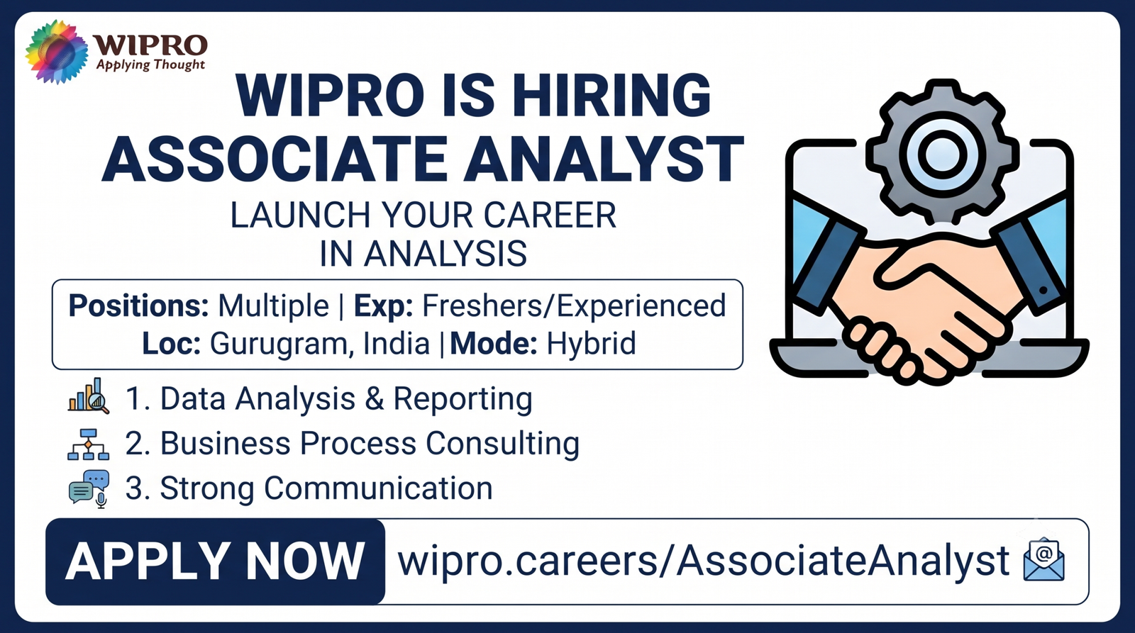 Wipro Recruitment 2026: Associate Analyst (Freshers & Experienced) | Gurugram