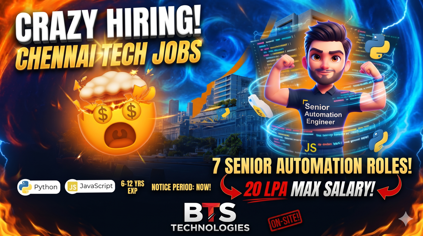 BTS Technologies Walk-In Drive 2026: Senior Automation Engineers (Playwright) | Chennai