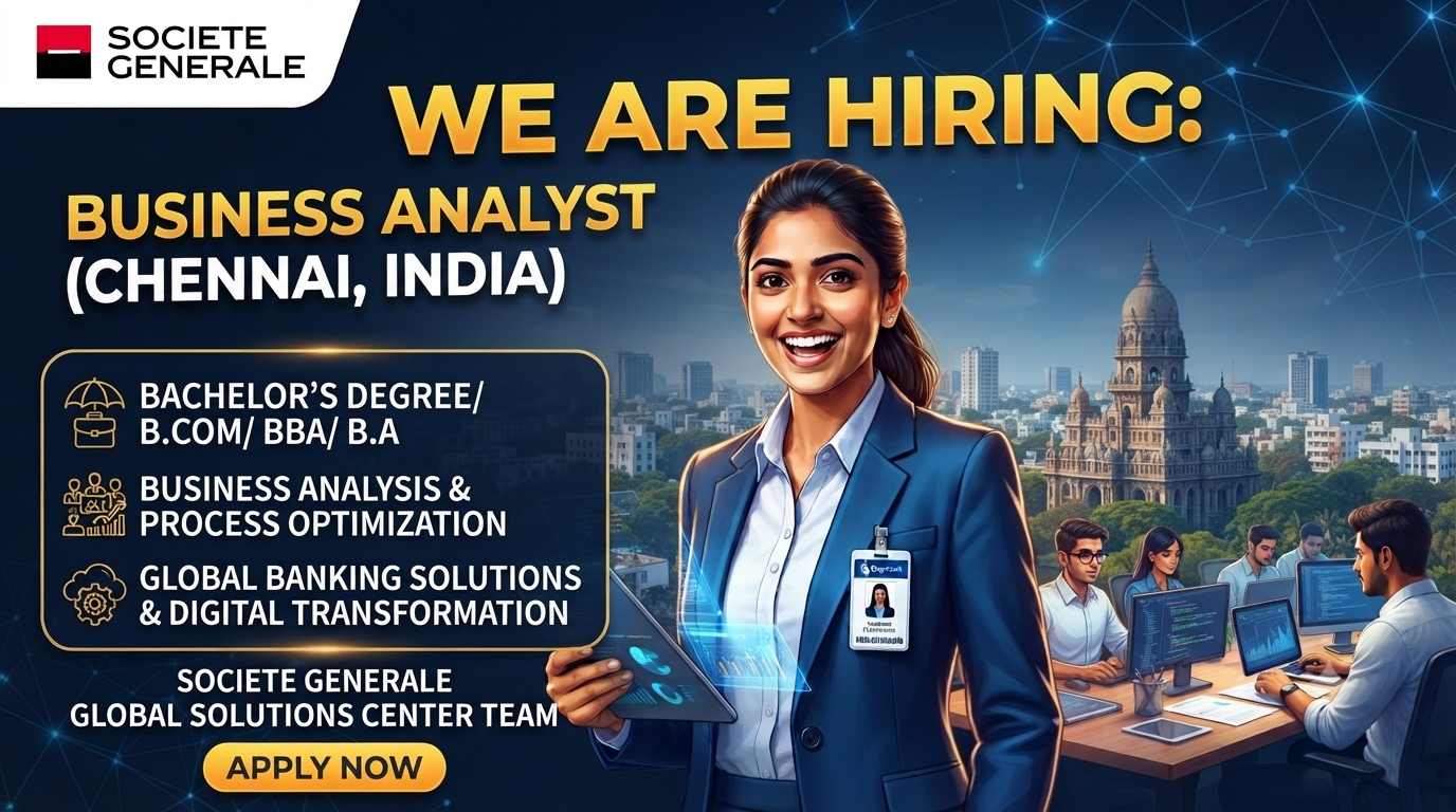 Societe Generale Recruitment 2026: Analyst (Trade Finance & French Language) | Chennai