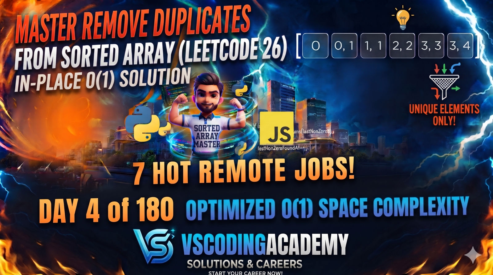 Master Remove Duplicates from Sorted Array (LeetCode 26): In-Place O(1) Solution | Day 4 of 180